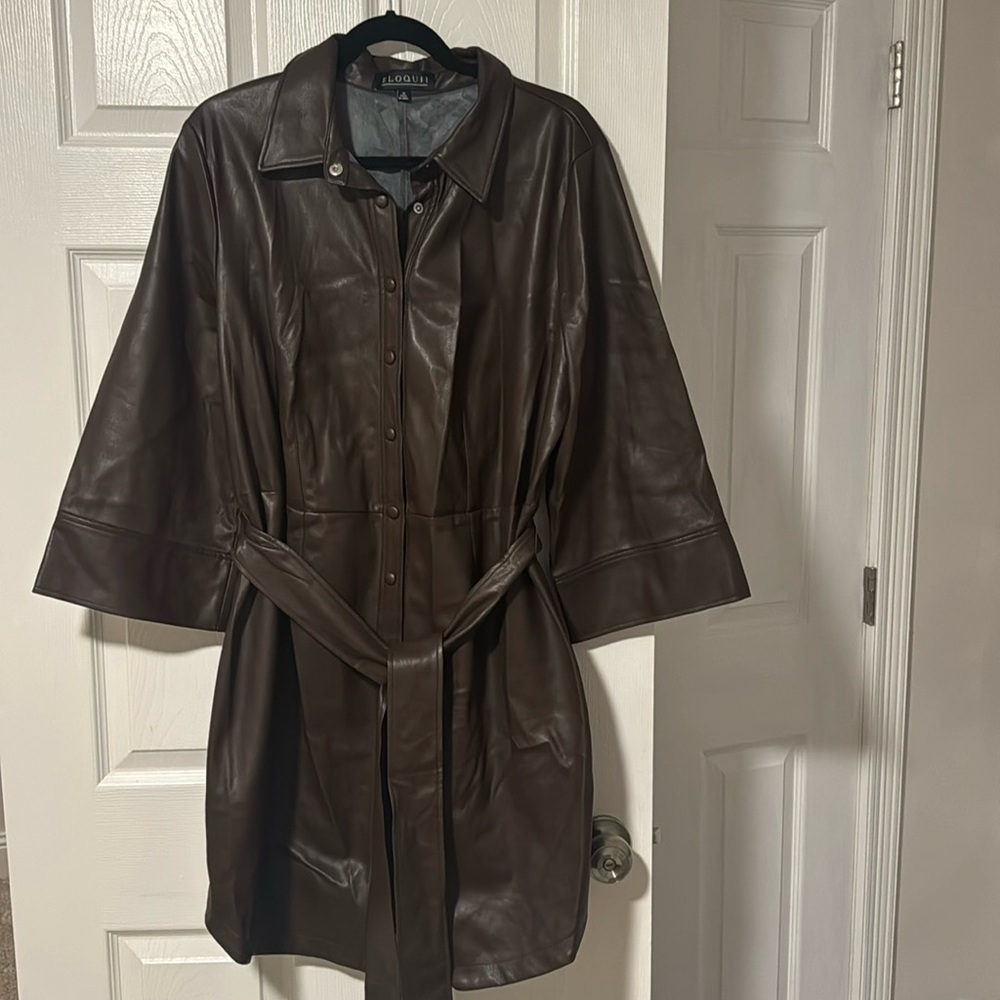 NWOT brown leather dress from eloquii